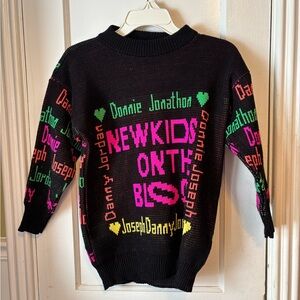 Black Kids Sweater with Colorful Text